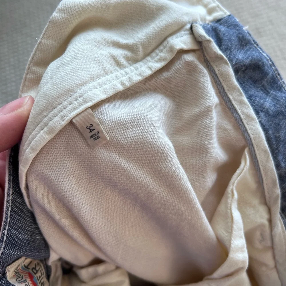 Men's Faherty Linen Cream Shorts
